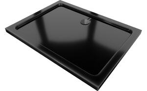 Mexen Flat piatto doccia rettangolare slim 100 x 80 cm, nero, sifone nero - 40708010B