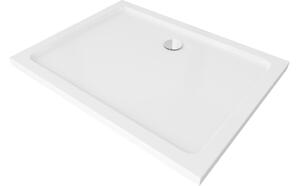 Mexen Flat piatto doccia rettangolare slim 80 x 70 cm, bianco, sifone cromato - 40107080