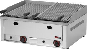 Griglia a gas con pietra lavica KBS, 2 zone di riscaldamento, 13 kW, 660x600x290 mm, 400 Volt, da appoggio