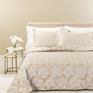 Copriletto Primaverile MATRIMONIALE Flory NATURALE Raso Jacquard Caleffi