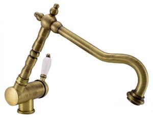 PB Vintage Rubinetto da cucina in stile retrò, ribaltabile, finitura bronzo 1208953756