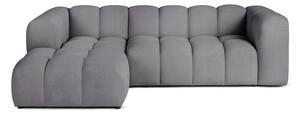 Divano angolare grigio (con penisola a sinistra/con chaise lounge) con rivestimento in velluto Cube – Bonami Selection