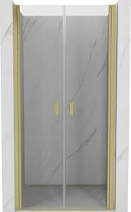 Mexen Mist porta doccia battente 90 cm, trasparente, dorato spazzolato - 8A7-090-000-55-00