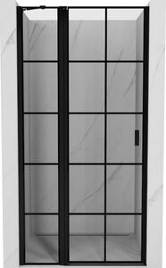 Mexen Mist porta doccia a battente sinistra 110 cm, griglia nera, nero - 8A4-110-000-70-77-L