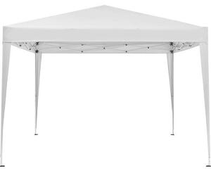 BORNEO: Gazebo pieghevole 3x3 metri con struttura in metallo bianco, telo per il tetto color crema Oxford-210D, resistente ai raggi UV e all'acqua, autoportante