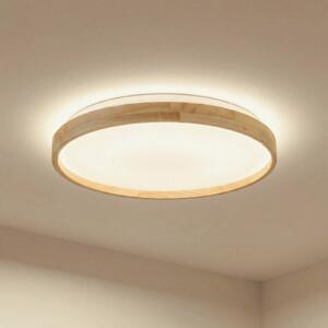 Plafoniera smart Mirren Lindby, dimmerabile, Legno chiaro, Soggiorno / Sala da pranzo, Plastica, Moderno