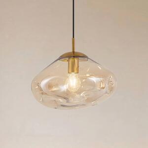 Lampada a sospensione in vetro Lelia Lindby, dimmerabile, Crema / Ambra, Soggiorno / Sala da pranzo, Vetro, Design, Lampada a sospensione