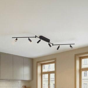 Plafoniera a LED Eldrin Lindby, Nero, Soggiorno / Sala da pranzo, Metallo, Moderno, Plafoniera LED