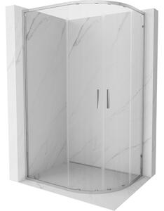 Mexen Exo cabina doccia semicircolare asimmetrica scorrevole 90 x 80 cm, trasparente, cromo - 8132-090-080-01-00