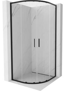 Mexen Exo cabina doccia semicircolare scorrevole 80 x 80 cm, trasparente, nera - 8132-080-080-70-00