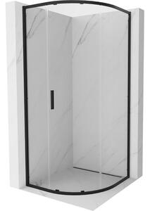Mexen Exo cabina doccia semicircolare scorrevole 90 x 90 cm, trasparente, nera - 8131-090-090-70-00