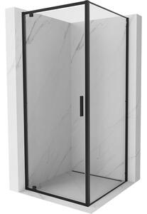 Mexen Exo cabina doccia a battente 80 x 80 cm, trasparente, nera - 8181-080-080-70-00