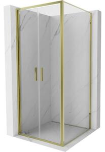 Mexen Exo cabina doccia con porta a battente 90 x 90 cm, trasparente, oro - 814-090-090-50-00