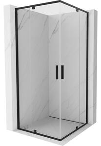 Mexen Exo cabina doccia quadrata apribile 70 x 70 cm, trasparente, nero - 8110-070-070-70-00