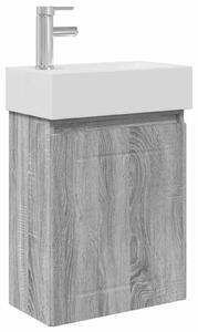 Mobile bagno con rubinetto Sonoma grigio 45,5 x 25,5 x 84 cm