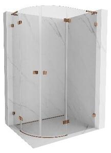Mexen Lunar L cabina doccia semicircolare a battente destra 100 x 90 cm, trasparente, oro rosa - 833L-100P-090L-60-00