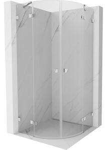 Mexen Lunar cabina doccia semicircolare a battente 70 x 70 cm, trasparente, cromo - 833-070L-070P-01-00