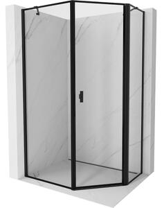 Mexen Mist cabina doccia pentagonale asimmetrica a battente destra 80 x 100 cm, cornice nera, nera - 8A8-080-100-70-70-P