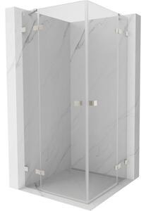 Mexen Lunar Duo cabina doccia battente 85 x 85 cm, trasparente, nichel spazzolato - 834-085L-085P-97-00