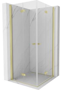 Mexen Mist-F Duo cabina doccia pieghevole 90 x 90 cm, trasparente, oro spazzolato - 8A6-090L-090P-55-00
