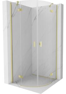 Mexen Mist cabina doccia semicircolare a battente 100 x 100 cm, trasparente, oro spazzolato - 8A33-100-100-55-00