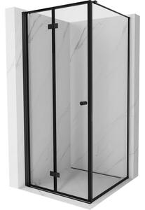 Mexen Mist-F cabina doccia pieghevole sinistra 90 x 90 cm, cornice nera, nera - 8A6T-090-090-70-70-L