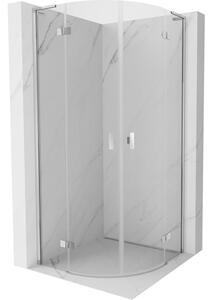Mexen Mist L cabina doccia semicircolare con anta a battente 100 x 100 cm, trasparente, cromo - 8A33L-100-100-01-00