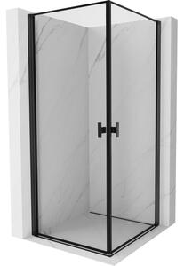 Mexen Mist-B Duo cabina doccia a battente 80 x 80 cm, cornice nera, nera - 8A2-080L-080P-70-70