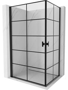 Mexen Mist-B Duo cabina doccia con apertura a battente 70 x 90 cm, griglia nera, nero - 8A2-070L-090P-70-77