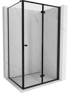 Mexen Mist-F cabina doccia pieghevole destra 120 x 80 cm, cornice nera, nero - 8A6T-120-080-70-70-P
