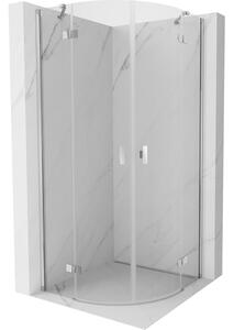 Mexen Mist cabina doccia semicircolare a battente 80 x 80 cm, trasparente, cromo - 8A33-080-080-01-00