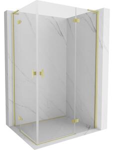 Mexen Mist-H L Duo cabina doccia apribile destra 70 x 100 cm, trasparente, oro spazzolato - 8A5L-070L-100P-55-00