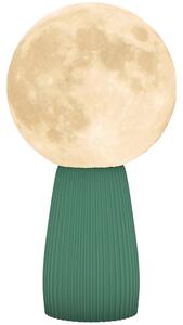 Lampada da Tavolo a Forma di Luna a 3 Tonalità Ø15x28 cm in ABS Bianco e Verde Scuro