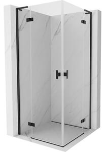 Mexen Mist-H L Duo cabina doccia ad anta battente 90 x 90 cm, trasparente, nero - 8A5L-090L-090P-70-00