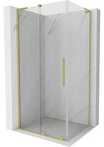 Mexen Velar L cabina doccia scorrevole 110 x 90 cm, trasparente, oro spazzolato - 871-110-090-03-55