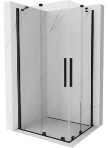 Mexen Velar Duo cabina doccia scorrevole 90 x 80 cm, trasparente, nero - 871-090-080-02-70