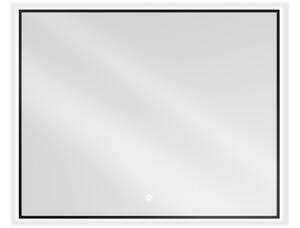Mexen Erma specchio da bagno retroilluminato 100 x 80 cm, LED 6000K, anti-appannamento, cornice nera - 9814-100-080-611-70