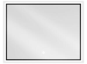 Mexen Erma specchio da bagno retroilluminato 80 x 60 cm, LED 6000K, anti-appannamento, cornice nera - 9814-080-060-611-70