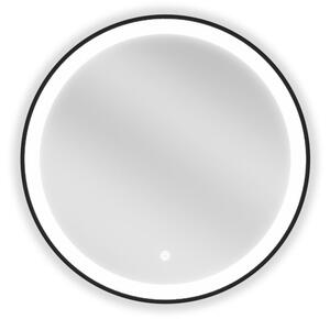 Mexen Esso specchio da bagno illuminato, rotondo 60 cm, LED 6000K, antiappannamento, cornice nera - 9825-060-060-611-70