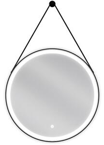 Mexen Reni specchio da bagno retroilluminato, rotondo 60 cm, LED 6000K, antivapore, cornice nera - 9812-060-060-611-70