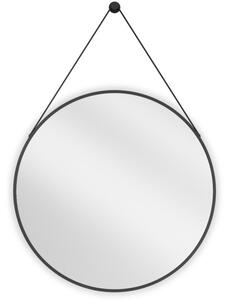 Mexen String specchio da bagno rotondo 70 cm, cornice nera - 9854-070-070-000-70
