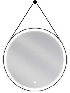 Mexen Reni specchio da bagno retroilluminato, rotondo 70 cm, LED 6000K, antiappannamento, cornice nera - 9812-070-070-611-70