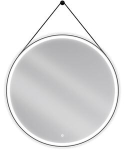 Mexen Reni specchio da bagno retroilluminato, rotondo 100 cm, LED 6000K, antiappannamento, cornice nera - 9812-100-100-611-70
