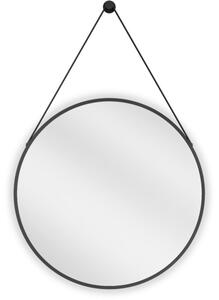 Mexen String specchio da bagno rotondo 60 cm, cornice nera - 9854-060-060-000-70