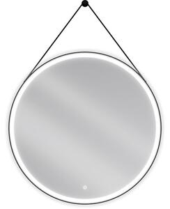 Mexen Reni specchio da bagno illuminato, rotondo 90 cm, LED 6000K, antiappannamento, cornice nera - 9812-090-090-611-70