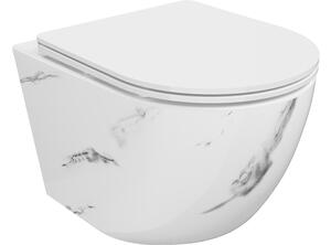Mexen Lena tazza WC Rimless con sedile a chiusura rallentata slim, duroplast, bianco pietra - 30224092