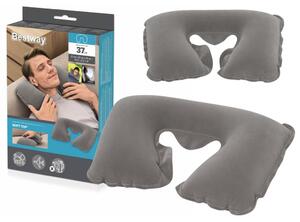 Cuscino da viaggio gonfiabile 46 x 28 cm Croissant Grigio Bestway 67006