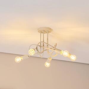 Plafoniera soffitto Oxford HELAM, dimmerabile, Crema / Ambra, Soggiorno / Sala da pranzo, Metallo, Plafoniera