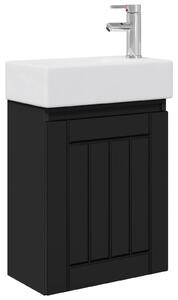 Mobile bagno con rubinetto Nero 45,5 x 25,5 x 84 cm