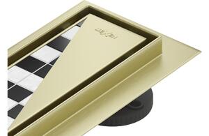 Mexen Flat 360° M13 scarico lineare girevole 2 in 1 60 cm, oro spazzolato - 1A10060-40